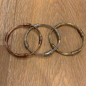 Tri color bangle bracelets